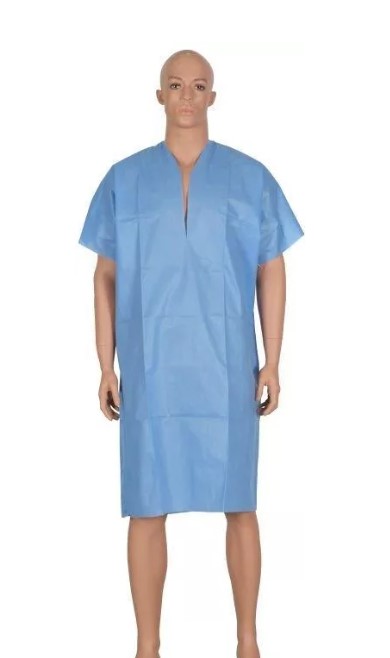 Сорочка для пацієнта SMS 40г непрозора, на голову, синя 1шт