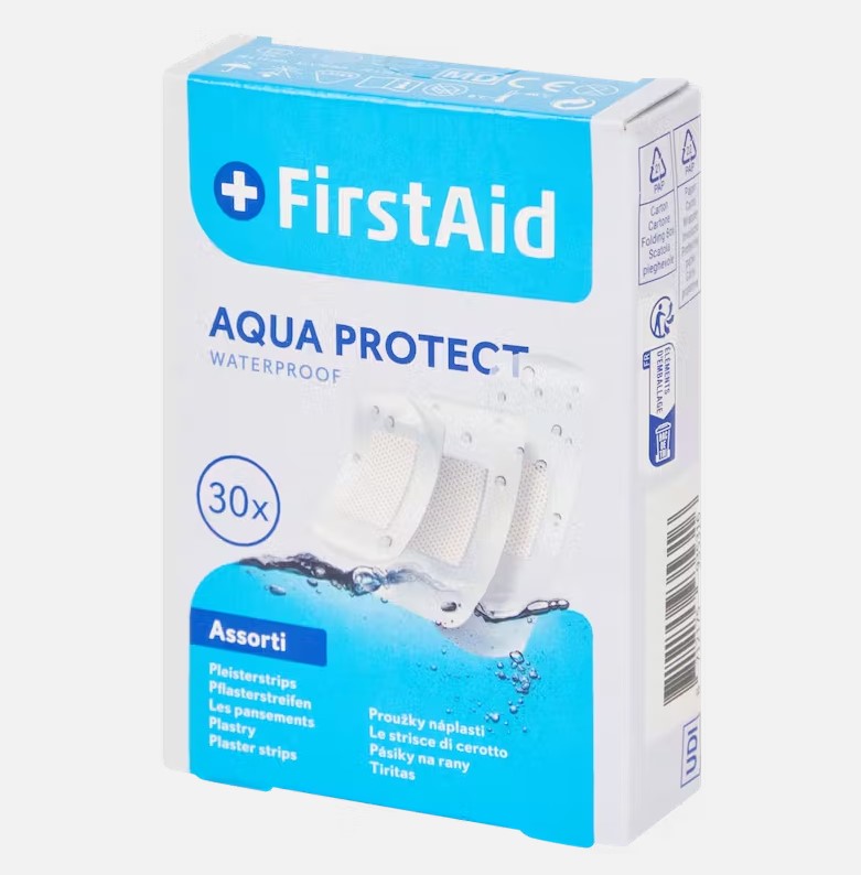 Набір пластирів FIRST AID Aqua Protect a’30шт