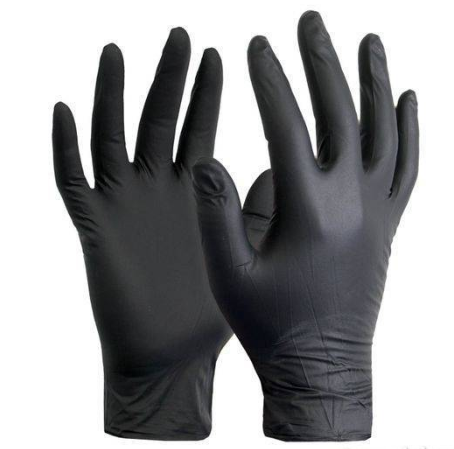 Нітрилові рукавички без пудри 100шт XL чорні