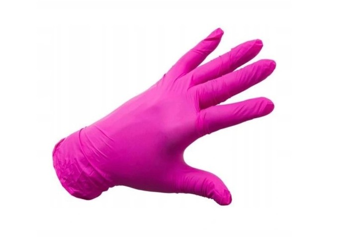 Нітрилові рукавички без пудри 100шт XS рожеві