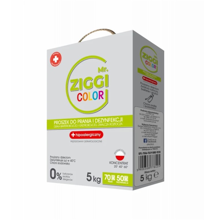Порошок Ziggi 5 кг для кольорового прання та дезінфекції