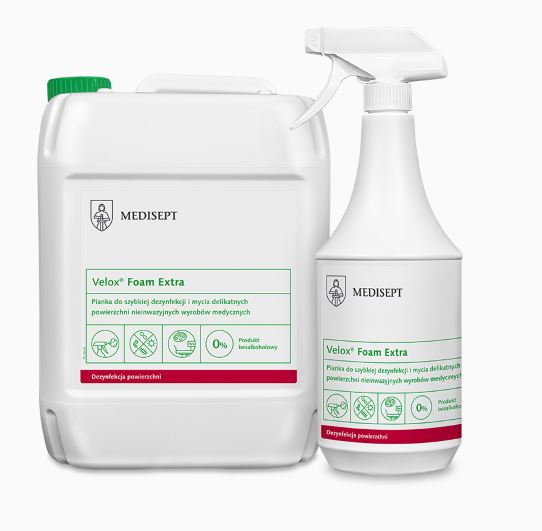 Піна Velox Foam Extra 5 л для швидкої дезінфекції та очищення делікатних поверхонь
