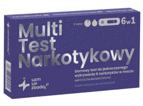 Тест на виявлення наркотиків Multitest 6 (AMP, COC, THC, MDMA, OPI, MOP)