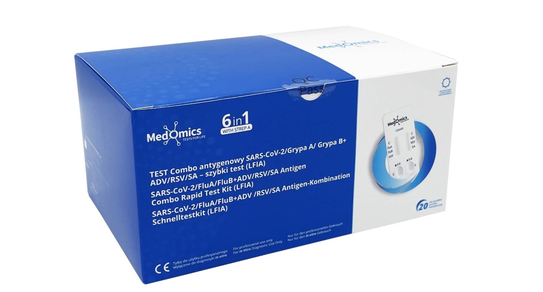 Тест на антиген COMBO 20шт SARS-CoV-2/Грип A/Грип B+ADV/RSV/SA