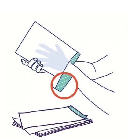 Серветка/рукавичка неткана фольгована 23х15см біла 50шт REF 8702