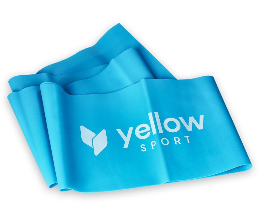 Еластична гума жовтого кольору, синя стрічка з опором 9-11 кг