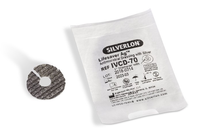 Silverlon Lifesaver IVCD-70 діаметром 2,5 см з отвором 7,0 мм 1 шт. пов'язка для центрального проколу