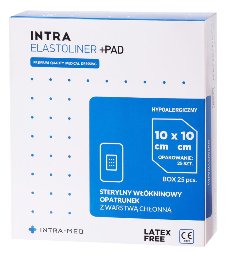 ELASTOLINER+PAD пов'язка абсорбуюча подушечка 10см х 10см 25шт