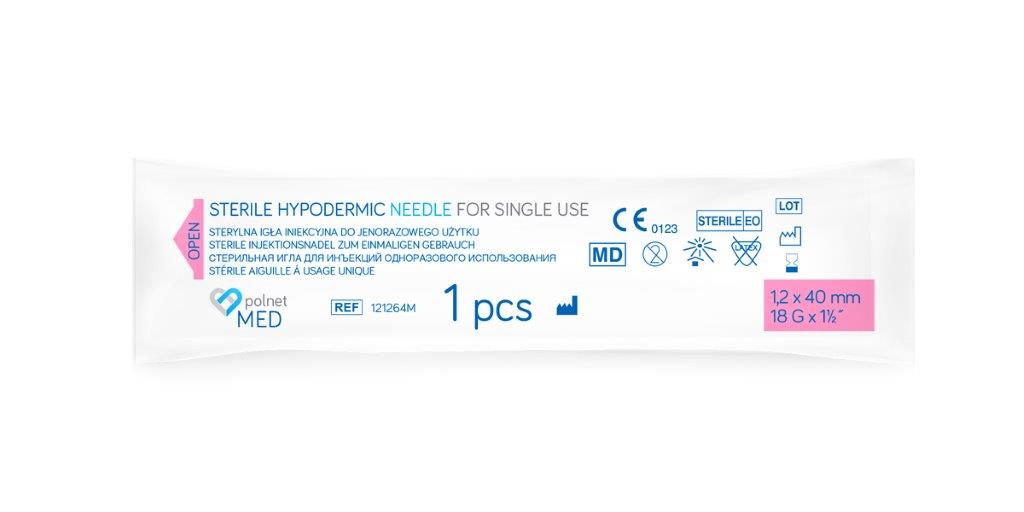 Голки шприцеві POLnet-MED 1.2 x 40мм 100шт - Зображення 2