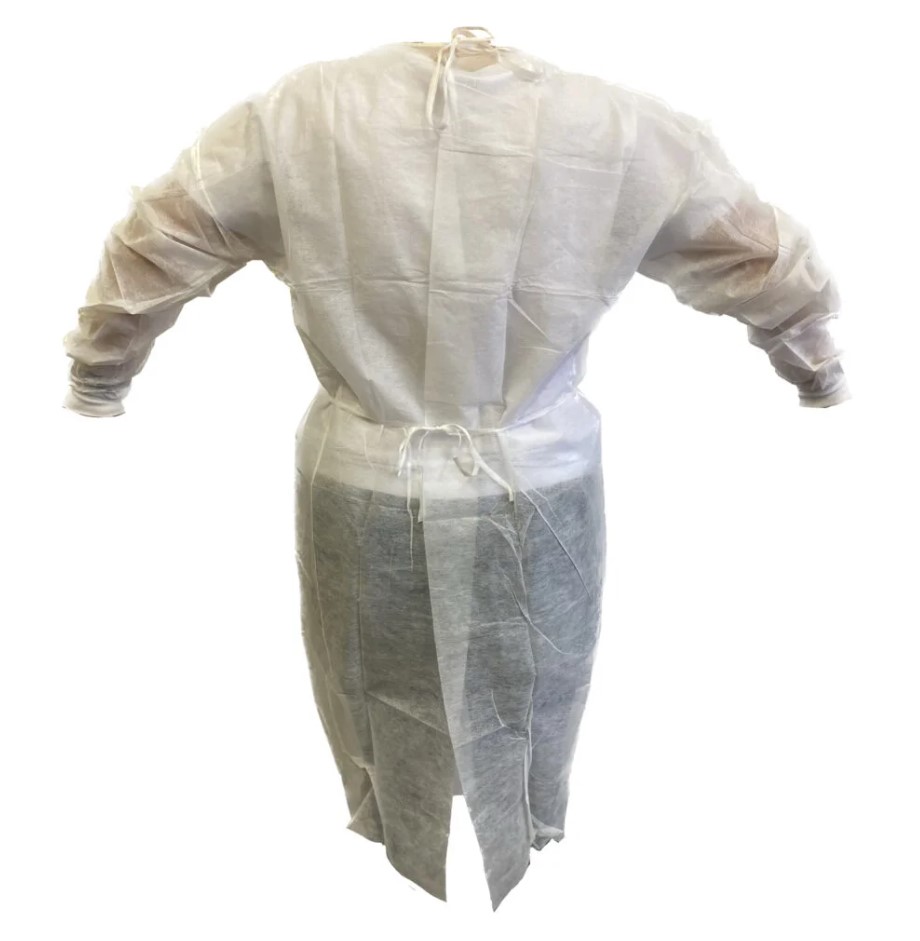 Фартух нетканий ПП 30г білий з манжетою 1шт