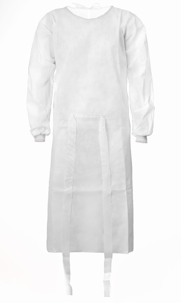 Фартух нетканий ПП 30г білий з манжетою 1шт - Зображення 2