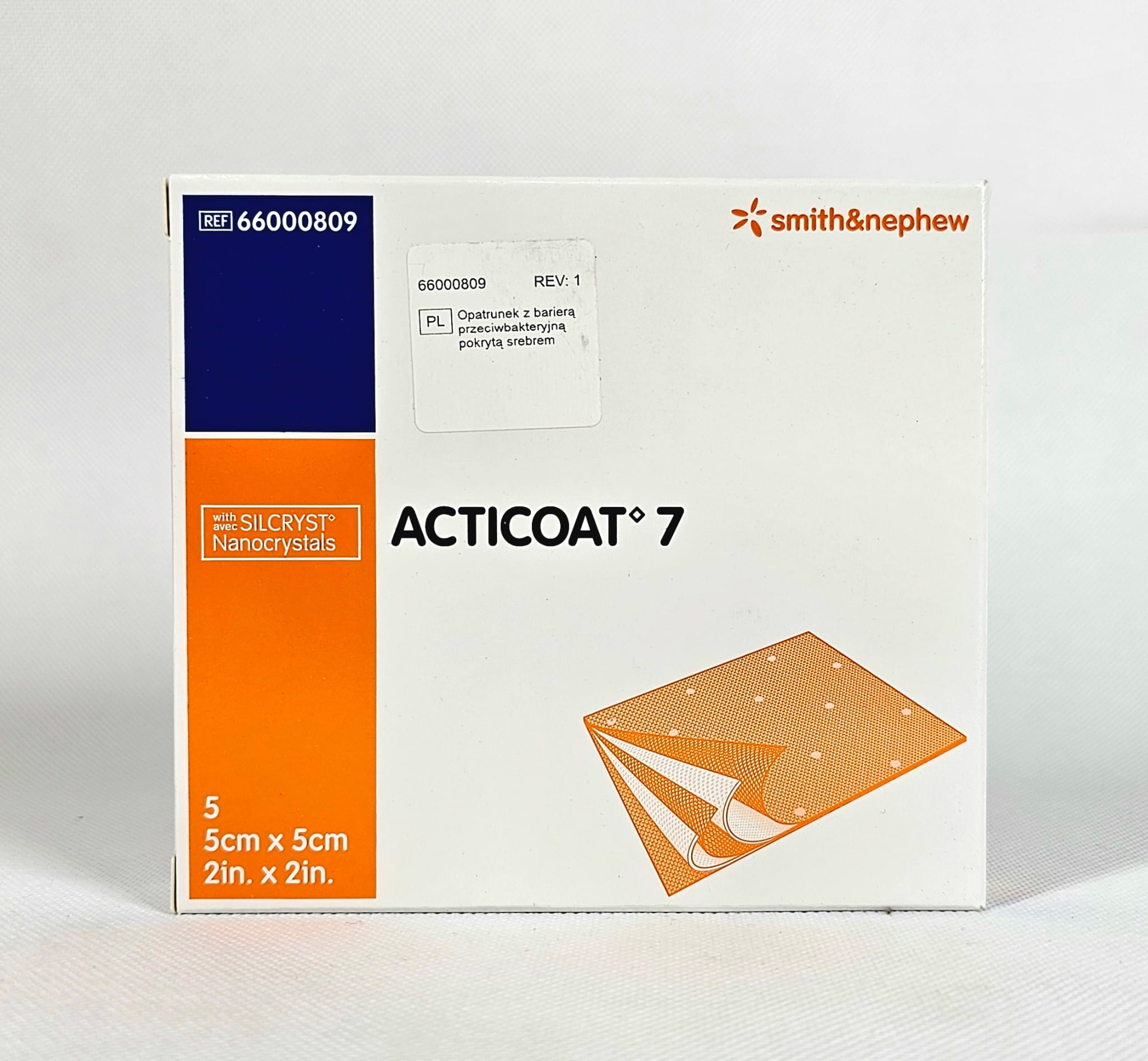 Пов'язка антимікробна з нанокристалічним сріблом Acticoat 5*5см 1шт з нанокристалічним сріблом