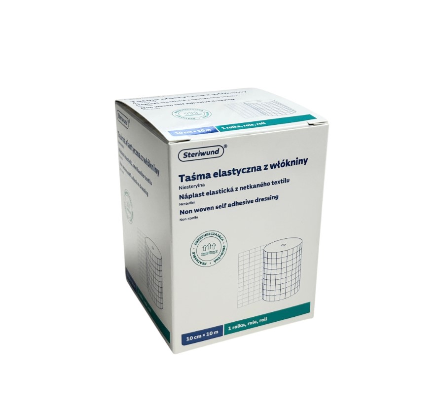 Самоклеючий перев'язувальний рулон STERIWUND стрічка неткана 10см*10м 1шт - Зображення 2