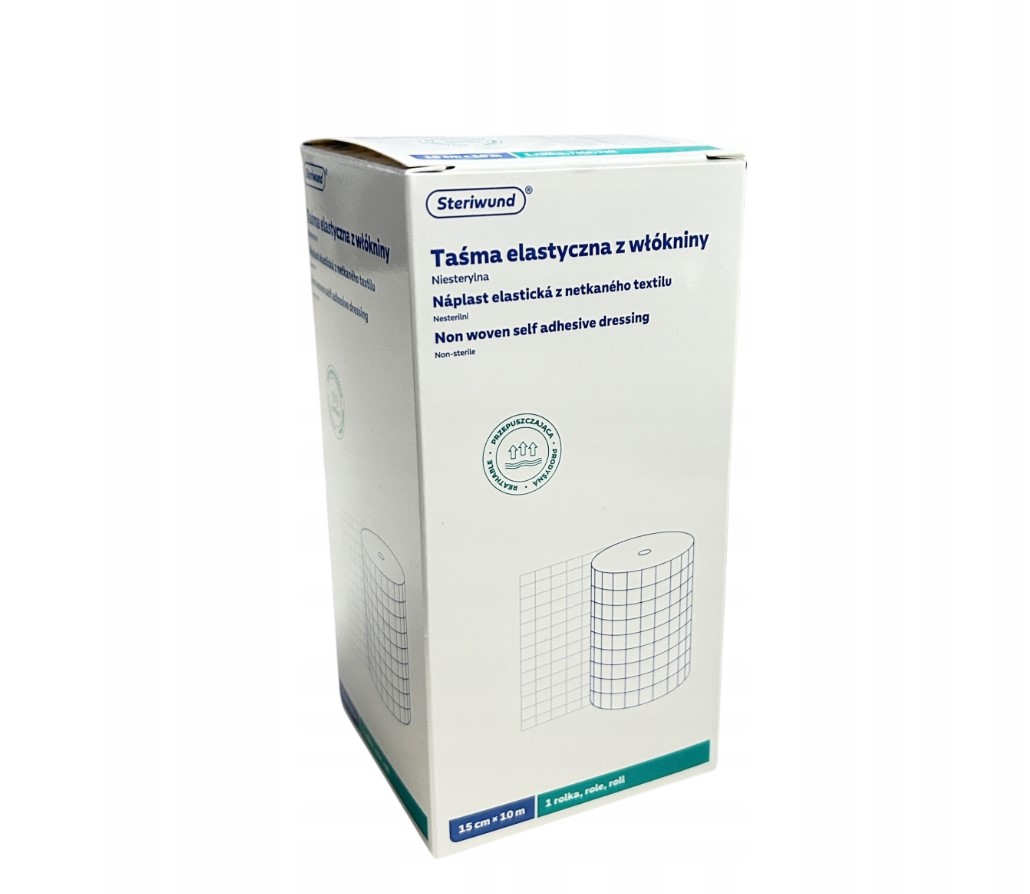 Стрічка неткана самоклеюча STERIWUND 15см*10м 1шт в рулоні для перев'язувального матеріалу - Зображення 2