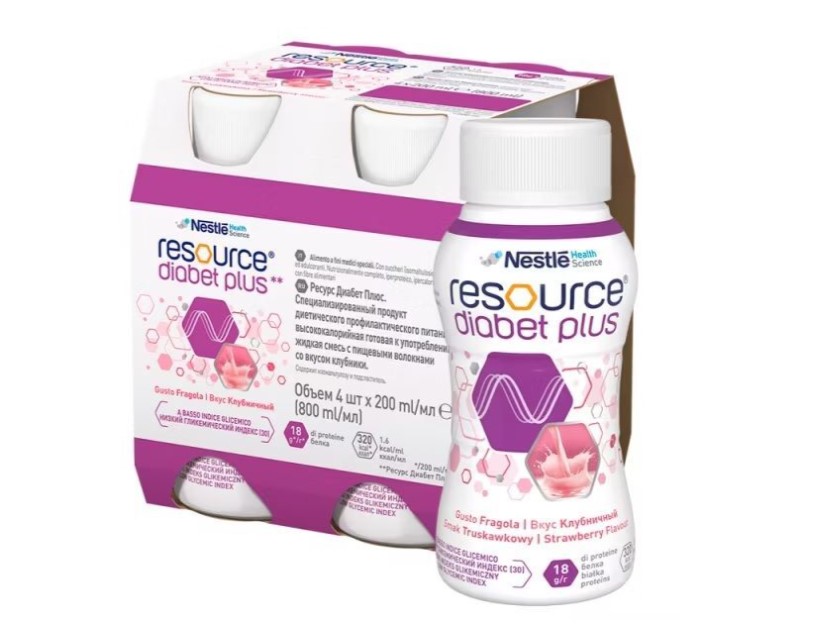 Ресурс Діабет Плюс 4х200мл зі смаком полуниці