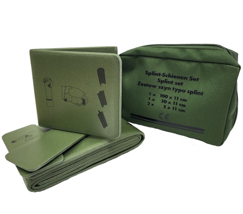 Набір шин для фіксації 4 шт. у зеленому футлярі