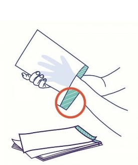 Неткана серветка/рукавичка 23x15см біла 50шт REF 8701