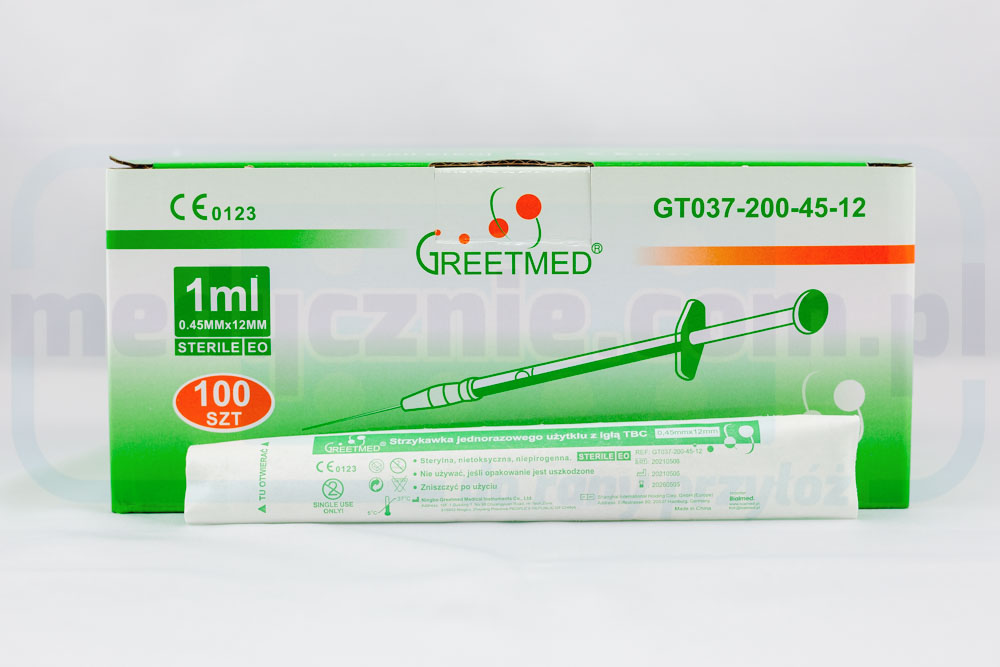 Шприци стерильні х.у. 100шт 1мл 0,45*12 з голкою TBC