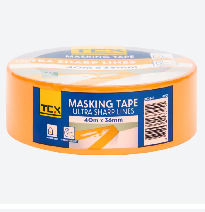 Самоклеюча паперова стрічка 3,6см*40м помаранчева