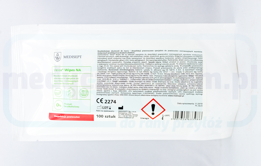 Серветки Velox wipes NA refill безспиртові 100 шт.