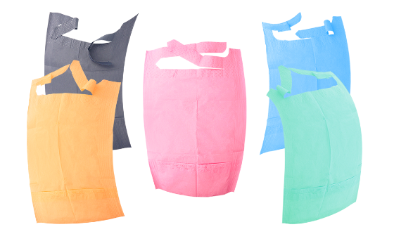 Стоматологічний нагрудник з кишенею 100шт білий Mustaf Dental