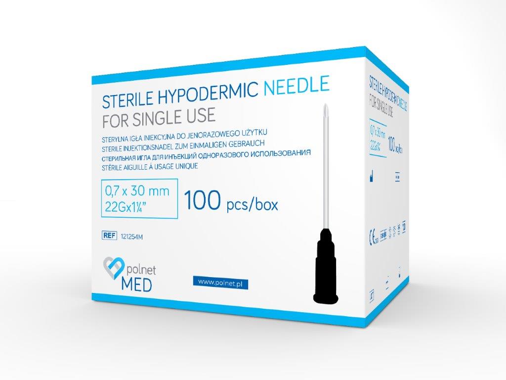 Голки д.у. POLnet-MED 0,7 x 30мм 100шт