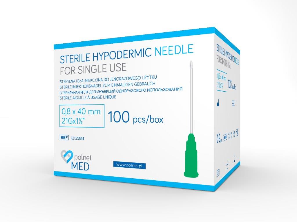 Голки д.у. POLnet-MED 0,8 x 40мм 100шт