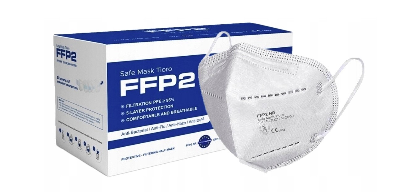 Напівмаска FFP2 біла 1шт