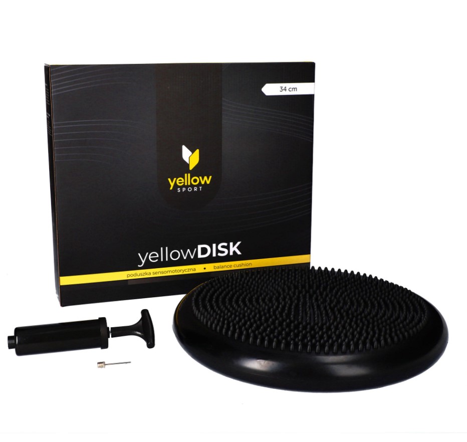 Сенсомоторна подушка жовта ДИСК з насосом чорний