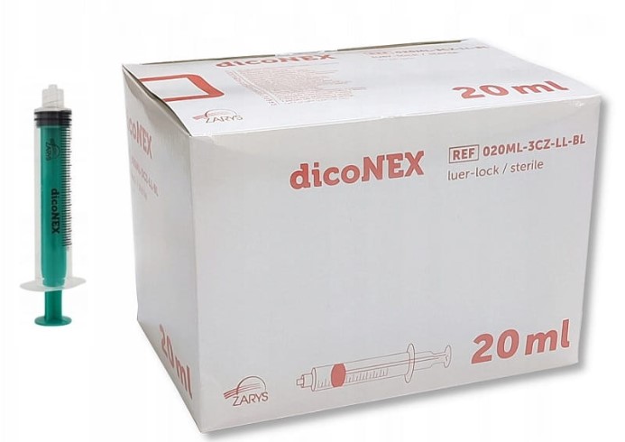 Шприц стерильний уп. Шприц 20мл 3-компонентний Luer-Lock 50шт