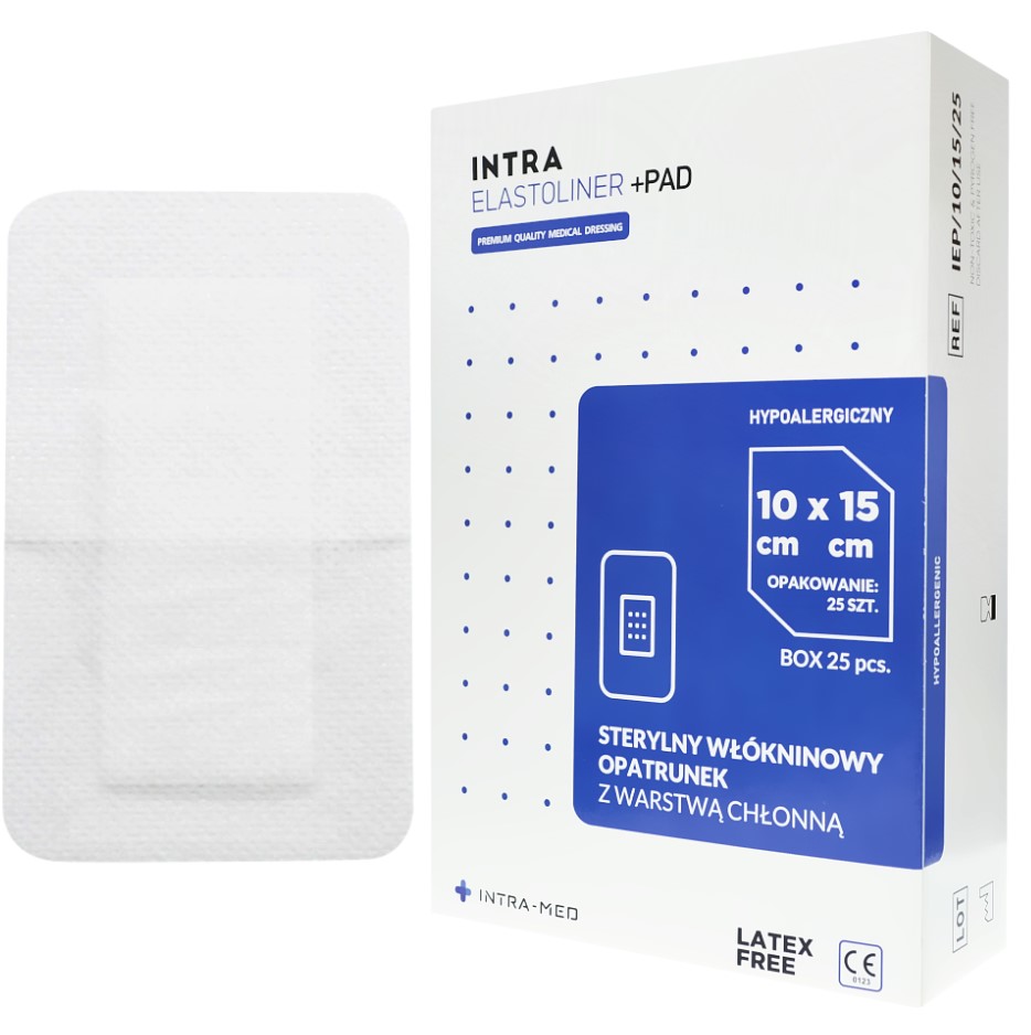 ELASTOLINER+PAD пов'язка абсорбуюча подушечка 10см х 15см 25шт