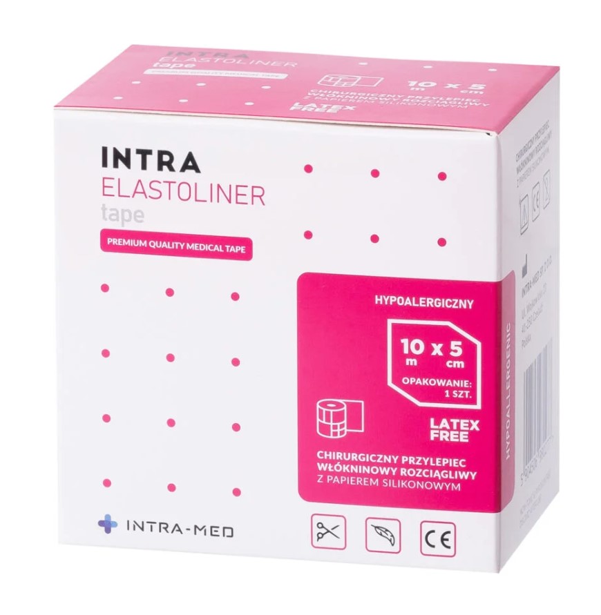 Еластолайнер неткана стрічка 5см*10м 1шт в самоклеючому рулоні