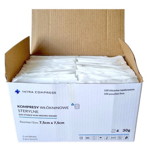 Компрес нетканий стерильний 4Вт 7,5*7,5см a'2шт-25шт