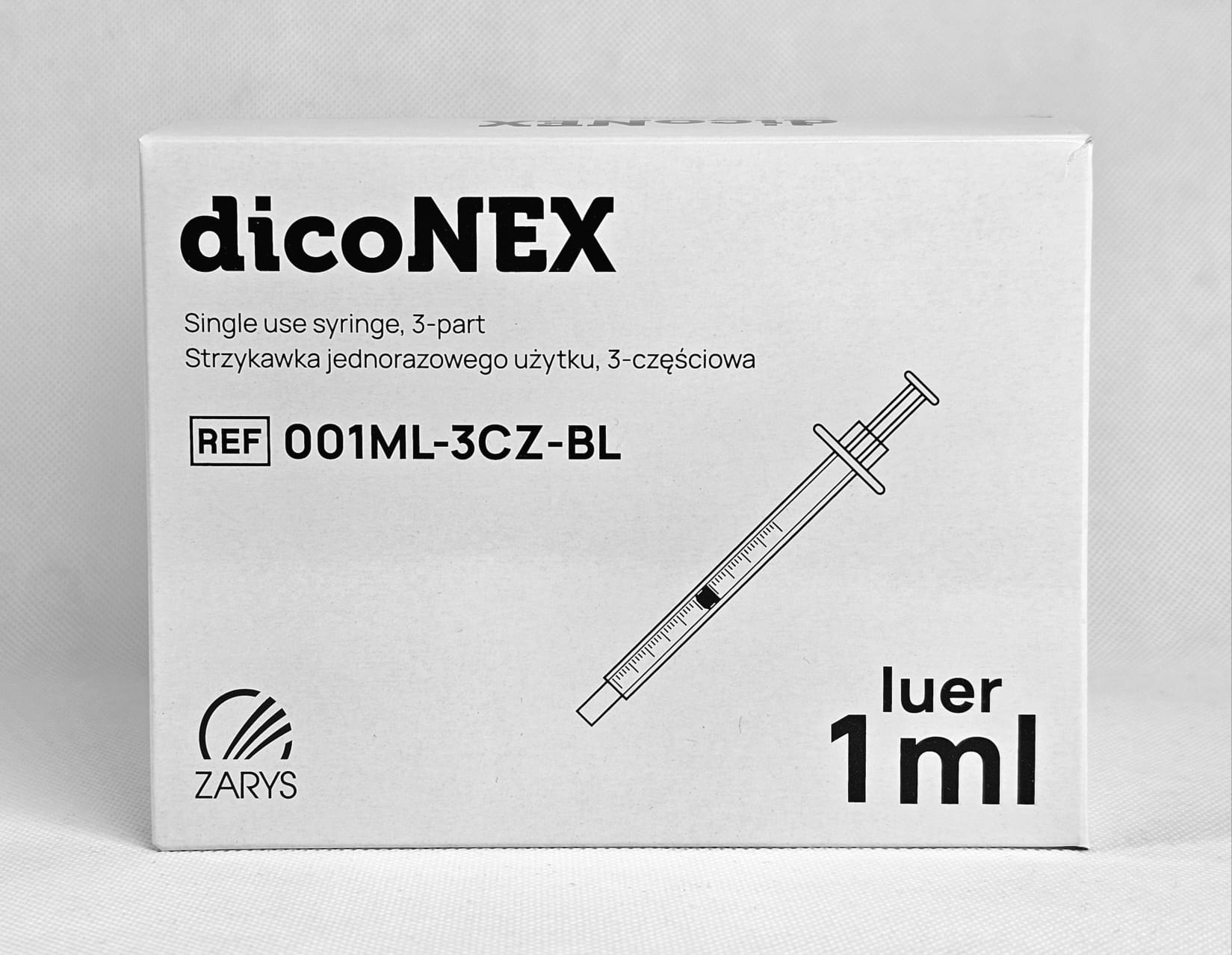 Шприц стерильний внутрішньовенний 1мл 3-компонентний Luer 100шт discoNEX