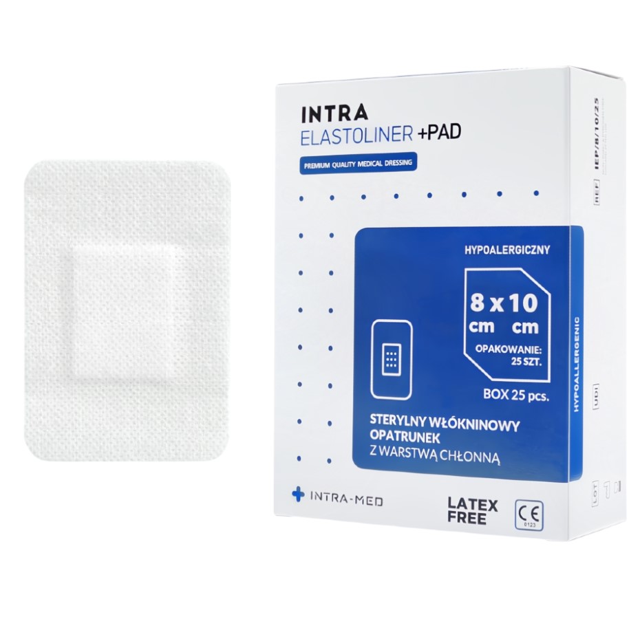 Пов'язка з абсорбуючою подушечкою ELASTOLINER+PAD 8см х 10см 25шт