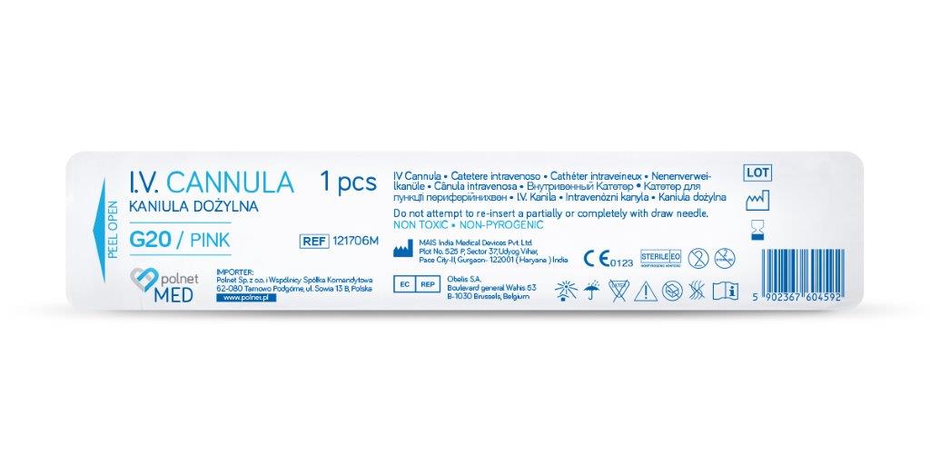 Venflon POLnet-FIX 1.1*32мм G20 рожевий