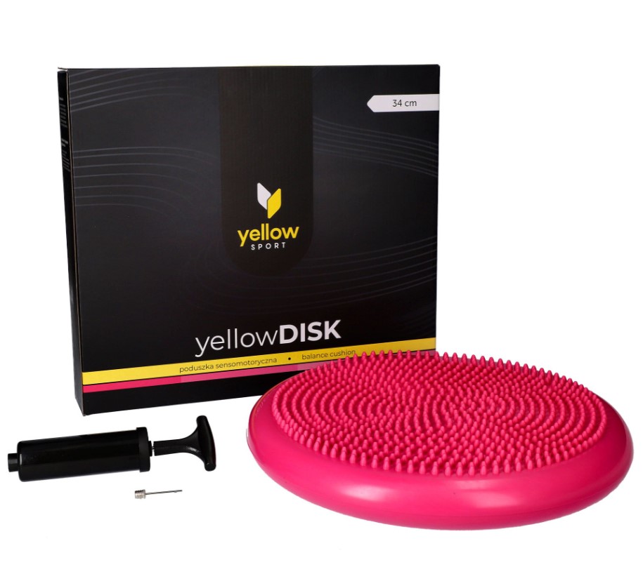 Сенсомоторна подушка жовта ДИСК з помпою рожевий