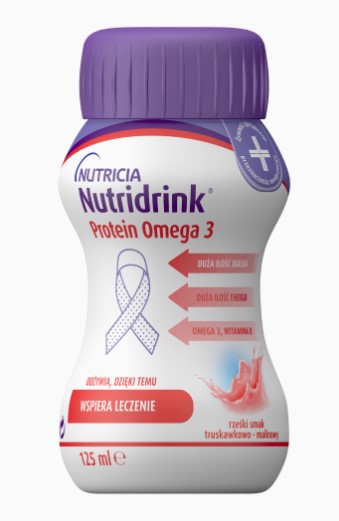 Nutricia Nutridrink Протеїн Омега 3 125мл хрусткий полунично-малиновий смак
