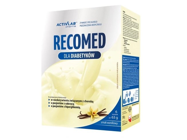 RecoDiab харчовий коктейль ванільний 6х77г 1шт ДЛЯ ДІАБЕТИКІВ