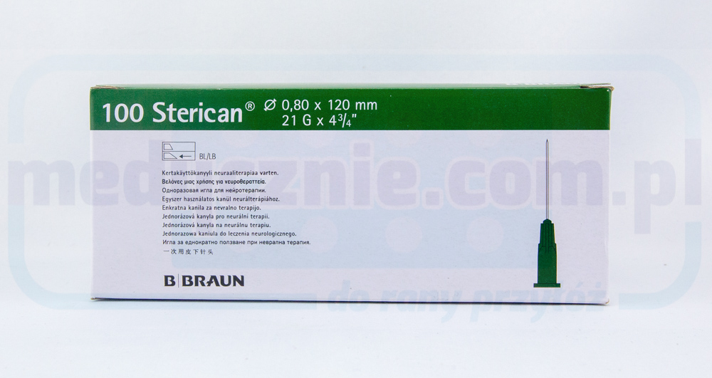 Голка стерилізаційна Sterican G21 0,8*120мм 100шт REF 4665643