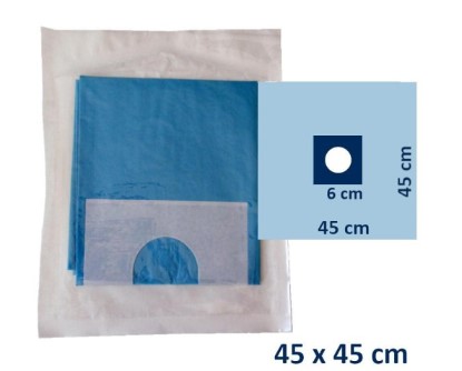 Серветка стерильна ALPHAtex REF AT-NFFA-S 1 45*45см з центральним адгезивним отвором 6см 1 шт.