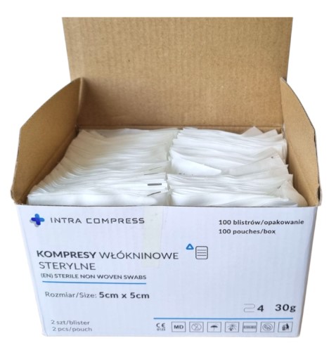 Компрес стерильний нетканий 4Вт 5*5см 2шт блістер 100шт