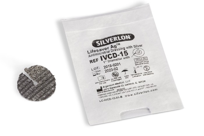 Silverlon Lifesaver IVCD-15 діаметром 2,5 см з отвором 1,5 мм 1 шт. пов'язка для центрального проколу