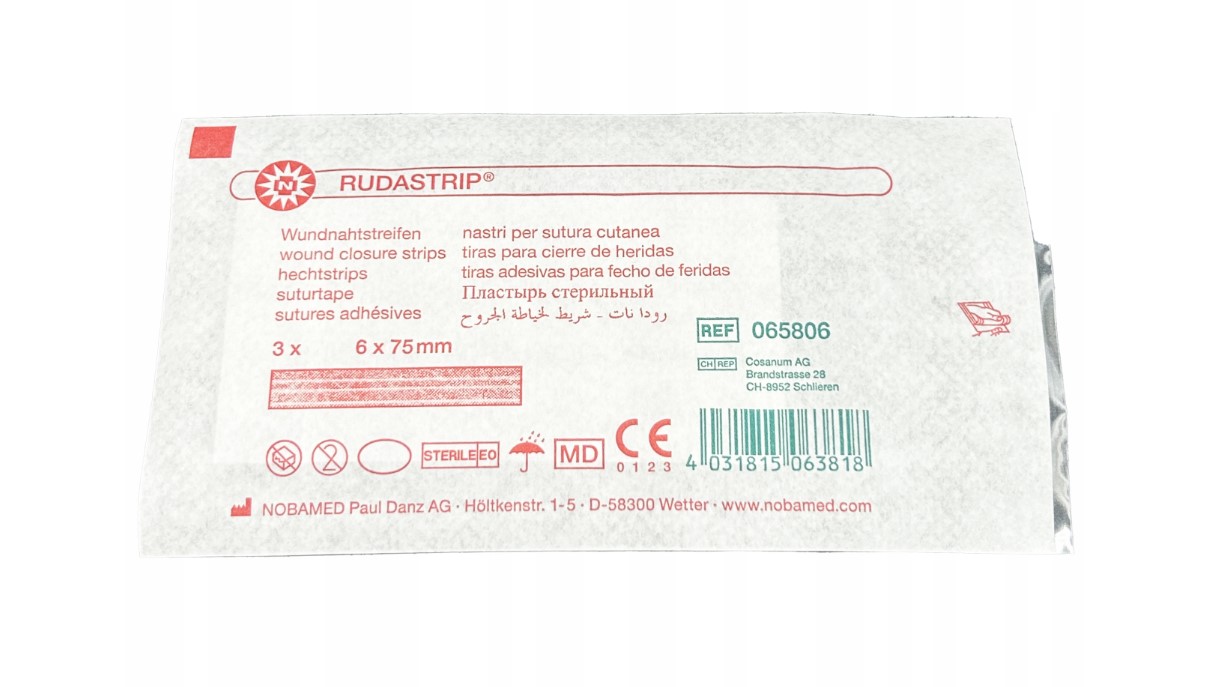 Смужки для закриття ран Rudastrip 6мм*75мм 3шт