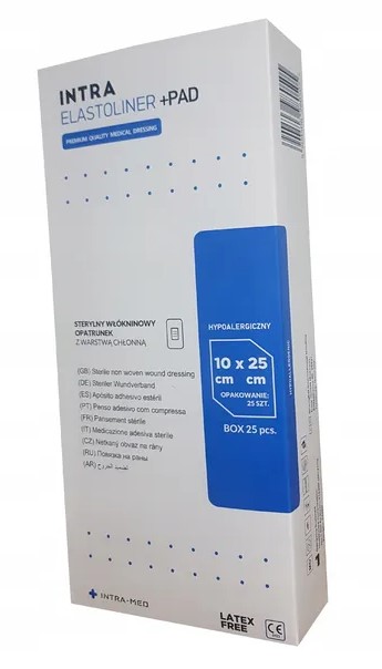 Пов'язка з абсорбуючою подушечкою ELASTOLINER+PAD 10см х 35см 25шт