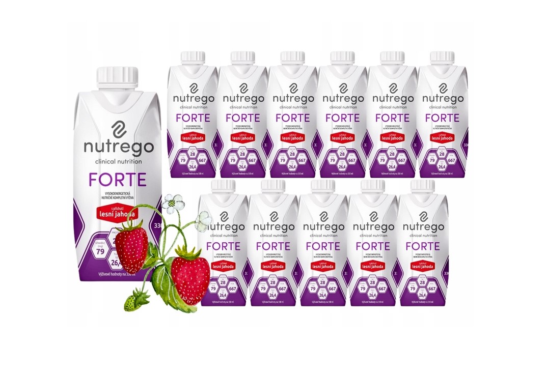 Nutrego Forte 12x330 мл Полуниця Висококалорійна, високобілкова дієта