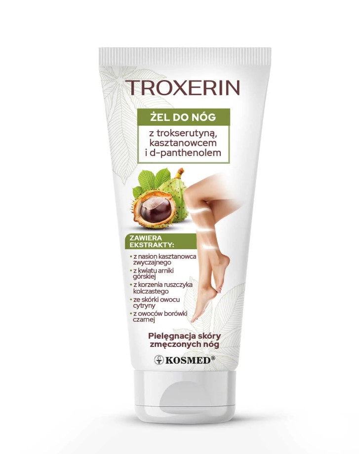 Гель для ніг Troxerin 200г з троксерутином, д-пантенолом та кінським каштаном