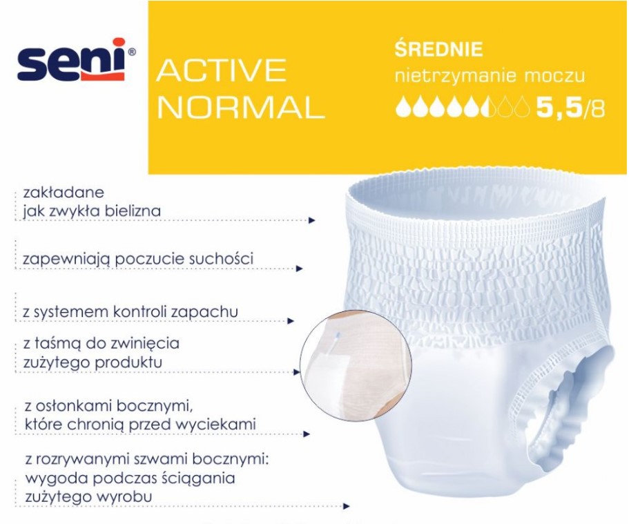 SENI ACTIVE NORMAL LARGE поглинаючі труси 30шт - Зображення 4
