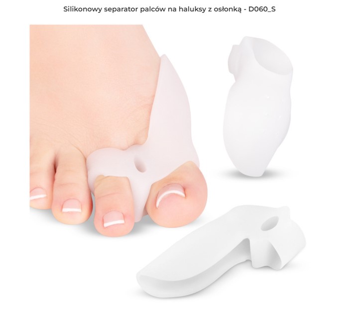 Hallux valgus - Сепаратор D060 1шт силіконовий сепаратор для пальців ніг при вальгусній деформації стопи з чохлом
