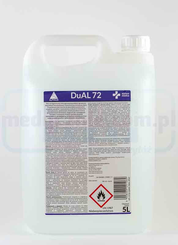 Alpinus 5L DUAL 72 дезінфікуючий засіб для рук та поверхонь
